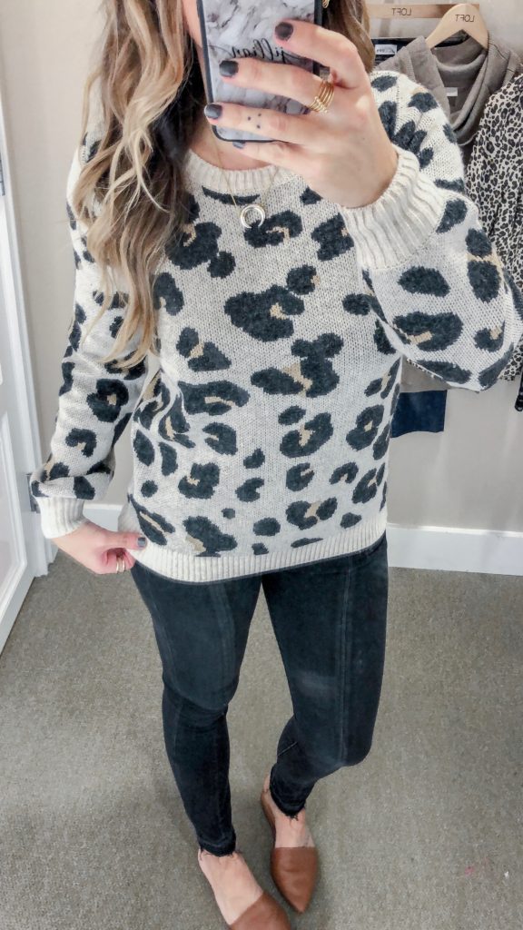LOFT Fall Collection 2018 Leopard Jacquard Sweater