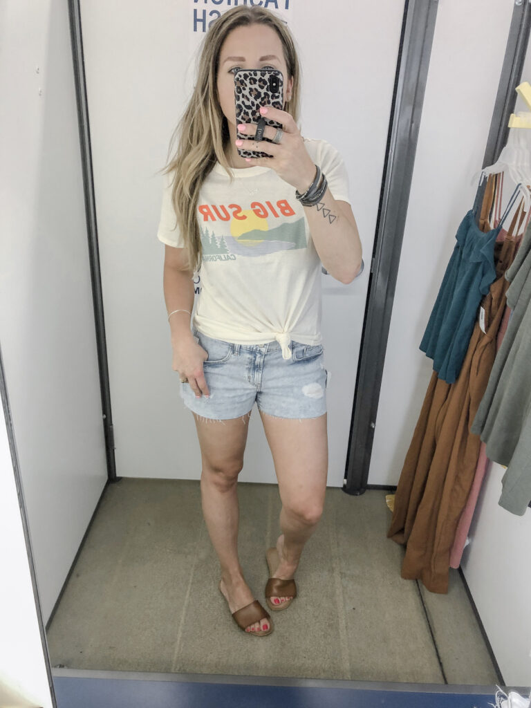 Old Navy Graphic Tee and Boyfriend Shorts