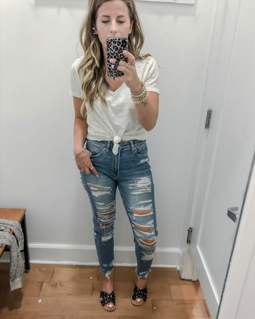 American Eagle Distressed Mom Jeans