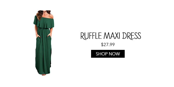 Ruffle Off the Shoulder Maxi Dress Amazon