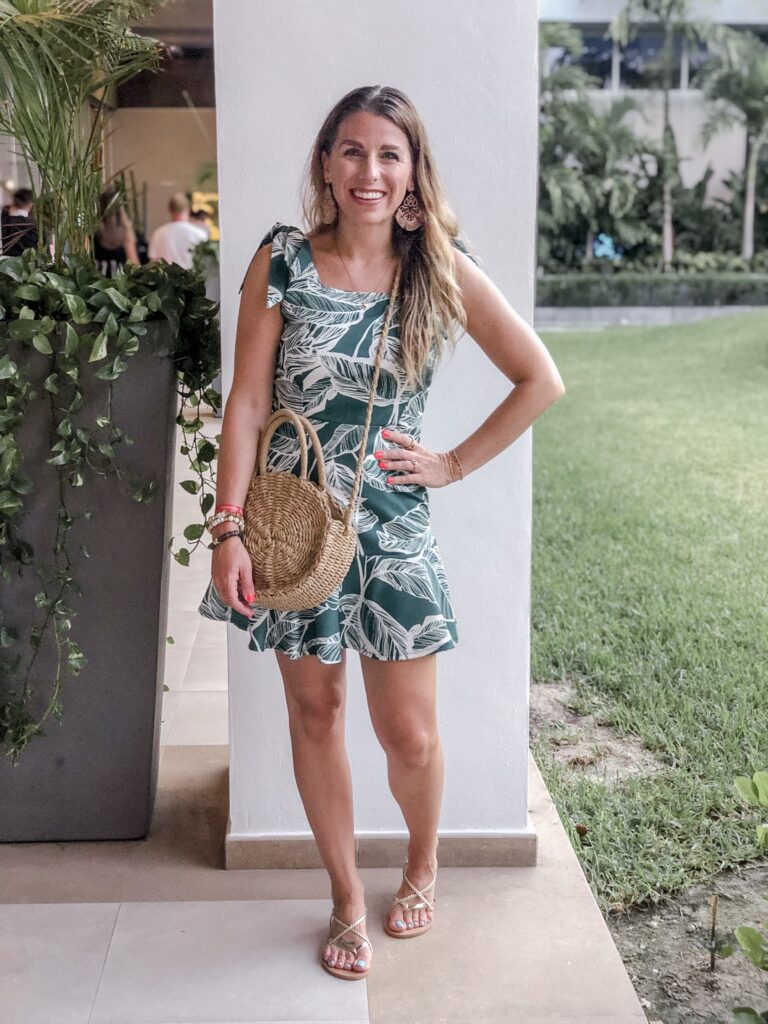 Palm Print Vacation Dress