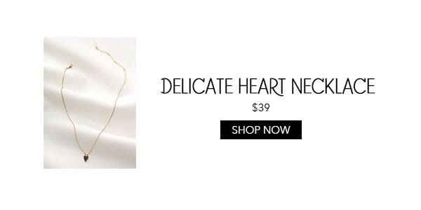 Delicate Pave Black Heart Necklace 