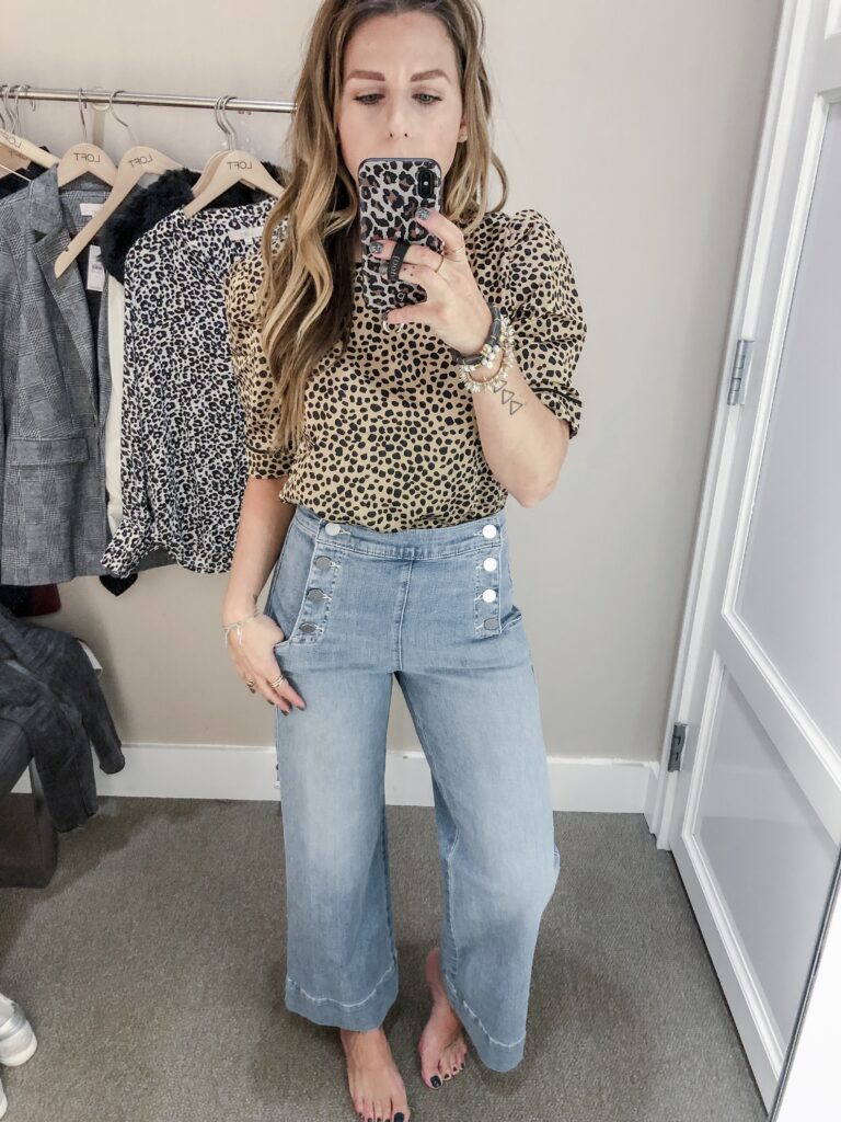 LOFT Fall 2019 Collection Dotted Puff Sleeve Top