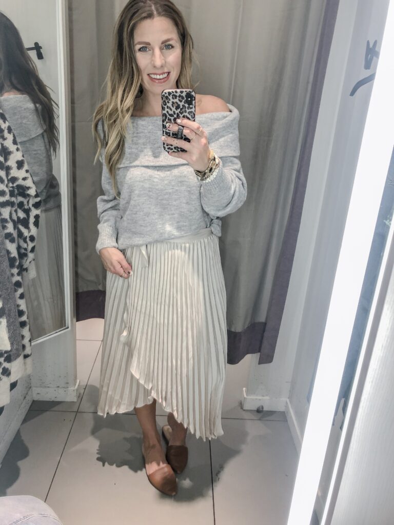 H&M 2019 Fall Collection Satin Pleated Wrap Skirt