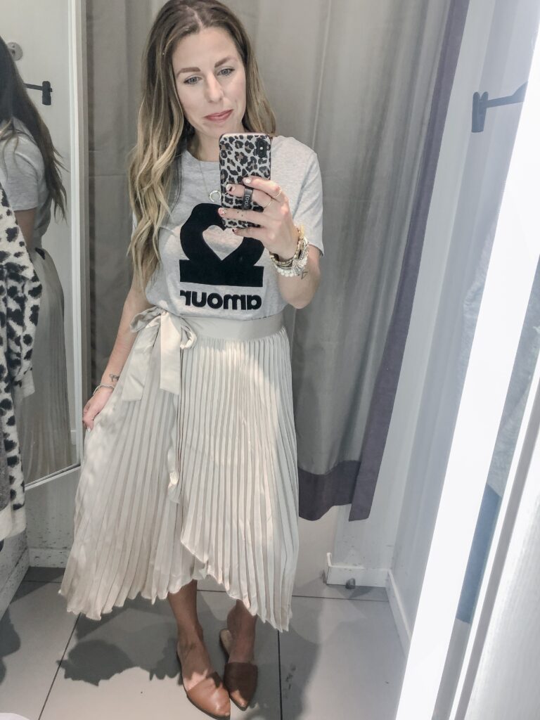 H&M 2019 Fall Collection Graphic Tee + Midi Skirt