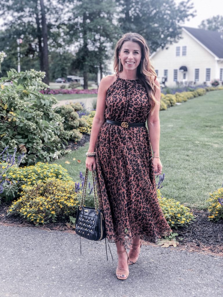 Leopard Watercolor Maxi Slip Dress in Brown Chicwish