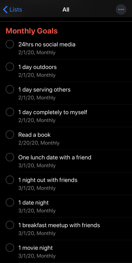 Monthly Intentions