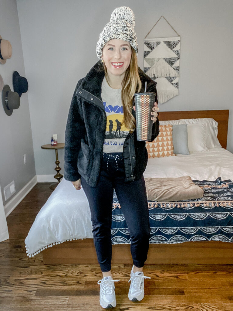 Cozy Sherpa Bomber Jacket Outfit