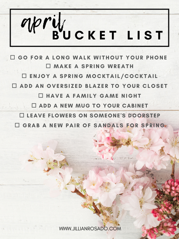 April Bucket List