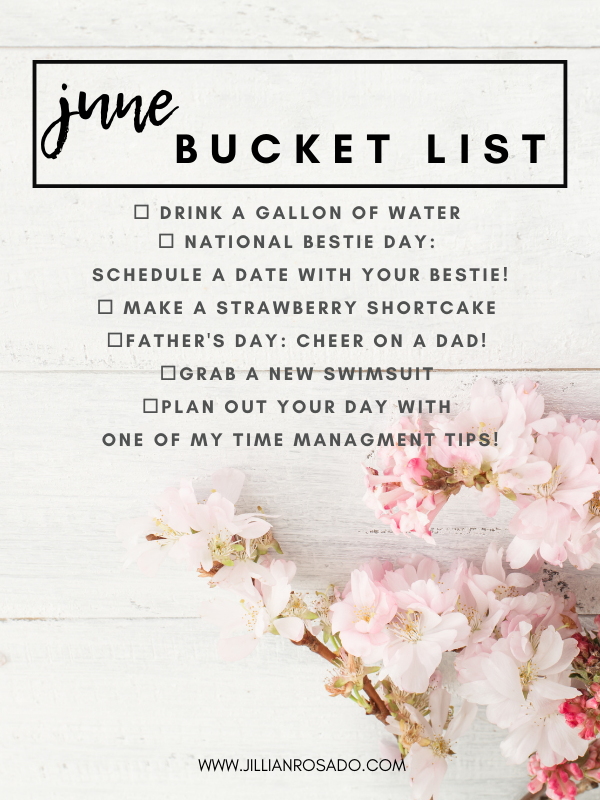 June 2021 Bucket List